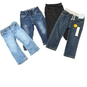 Boys 2T Denim jeans and Black sweats 4 pair total